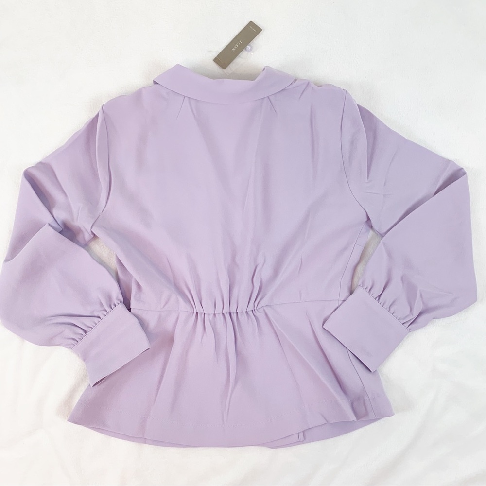 J Crew Drapey Faux-wrap top in 365 crepe lavender - Picture 6 of 8